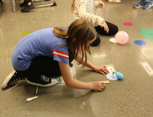 CRGE students create and test balloon powered hovercrafts